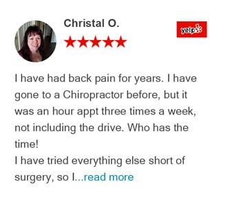 Christal O. Yelp Review For Arizona's Family Chiropractic Clinic