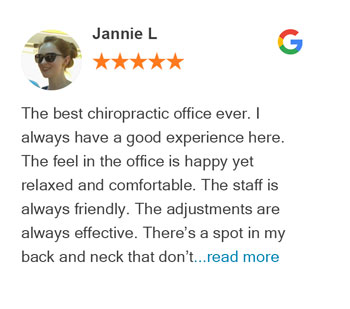 Jannie L Google Review For Arizona's Family Chiropractic Clinic