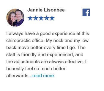 Jannie Lisonbee Facebook Review For Arizona's Family Chiropractic Clinic